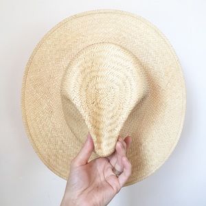 Vintage Minimalist Straw Panama Sun Hat / Fedora